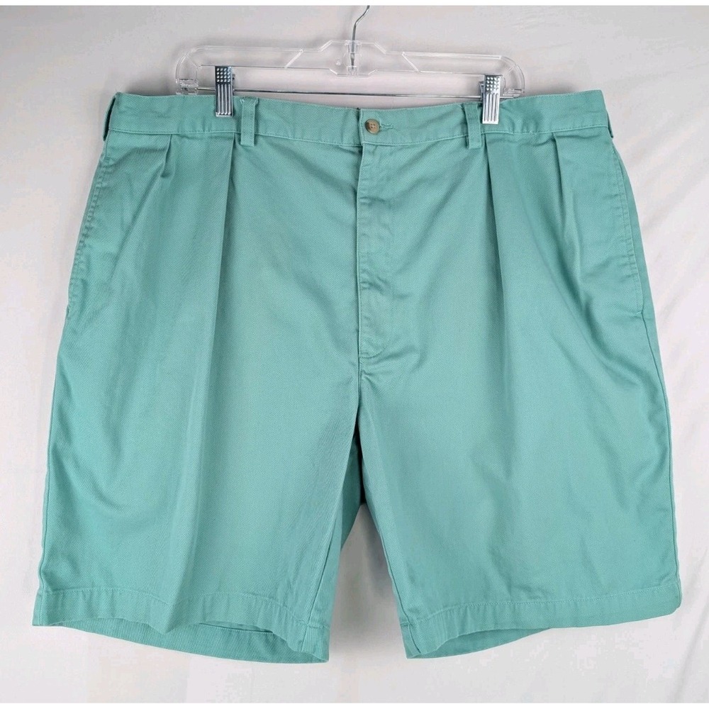 Polo Ralph Lauren Tyler Short Mens 42 Green Pleated Classic Chino Cotton Shorts